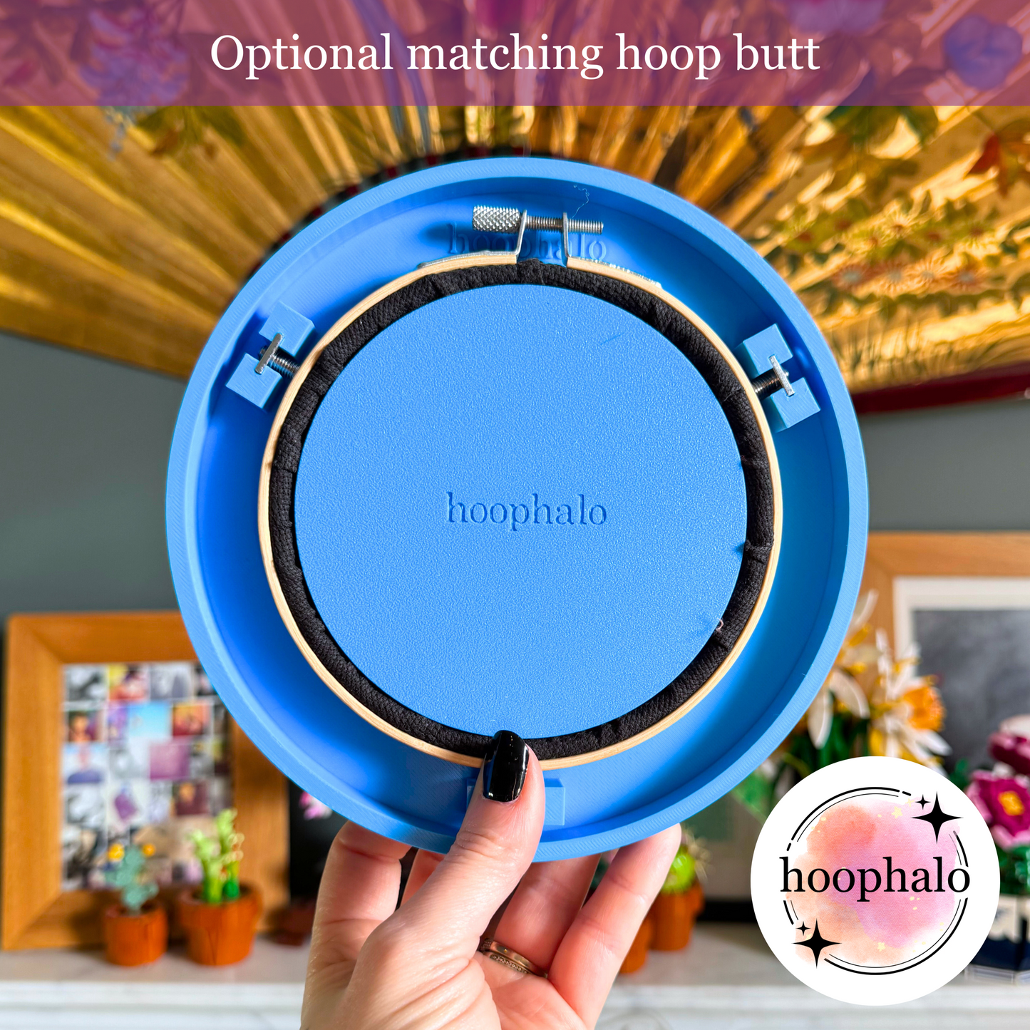 Cyan Blue Embroidery Hoop Frame
