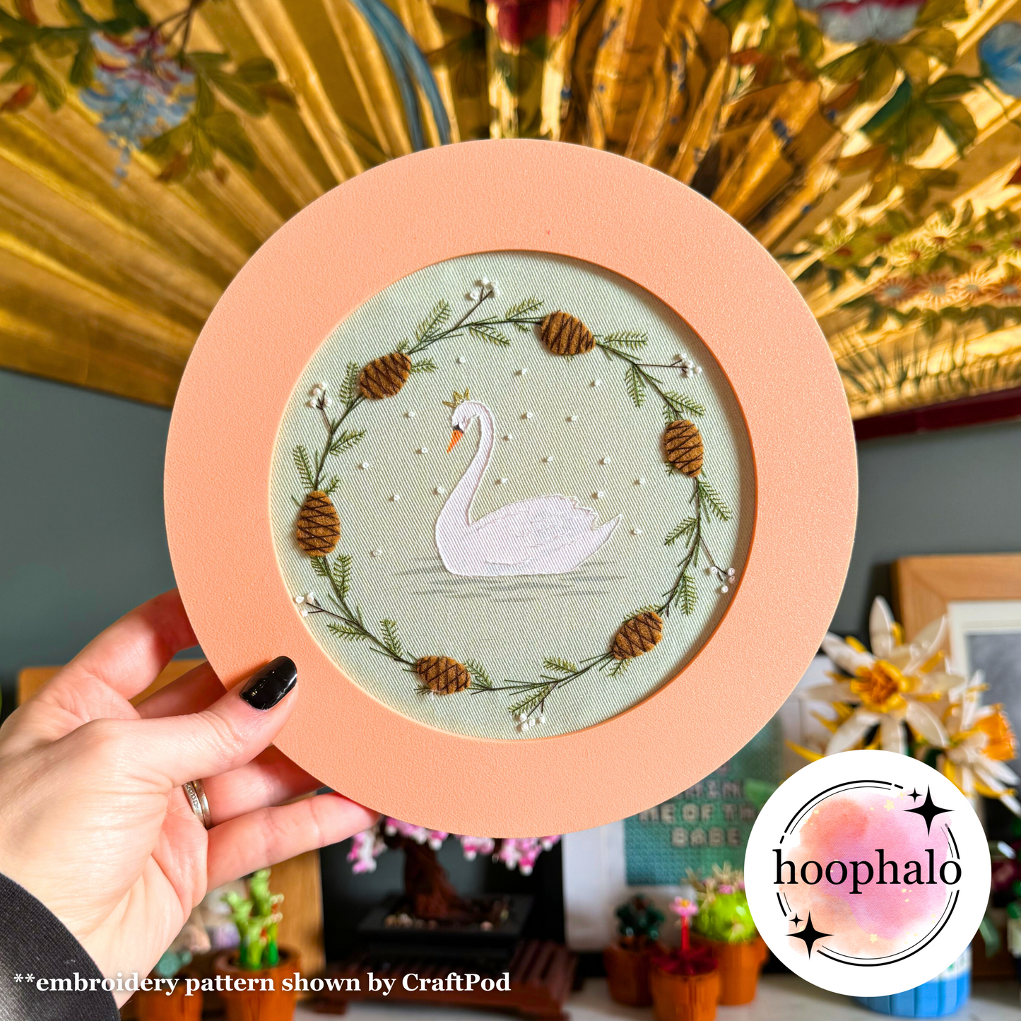 Peach Embroidery Hoop Frame
