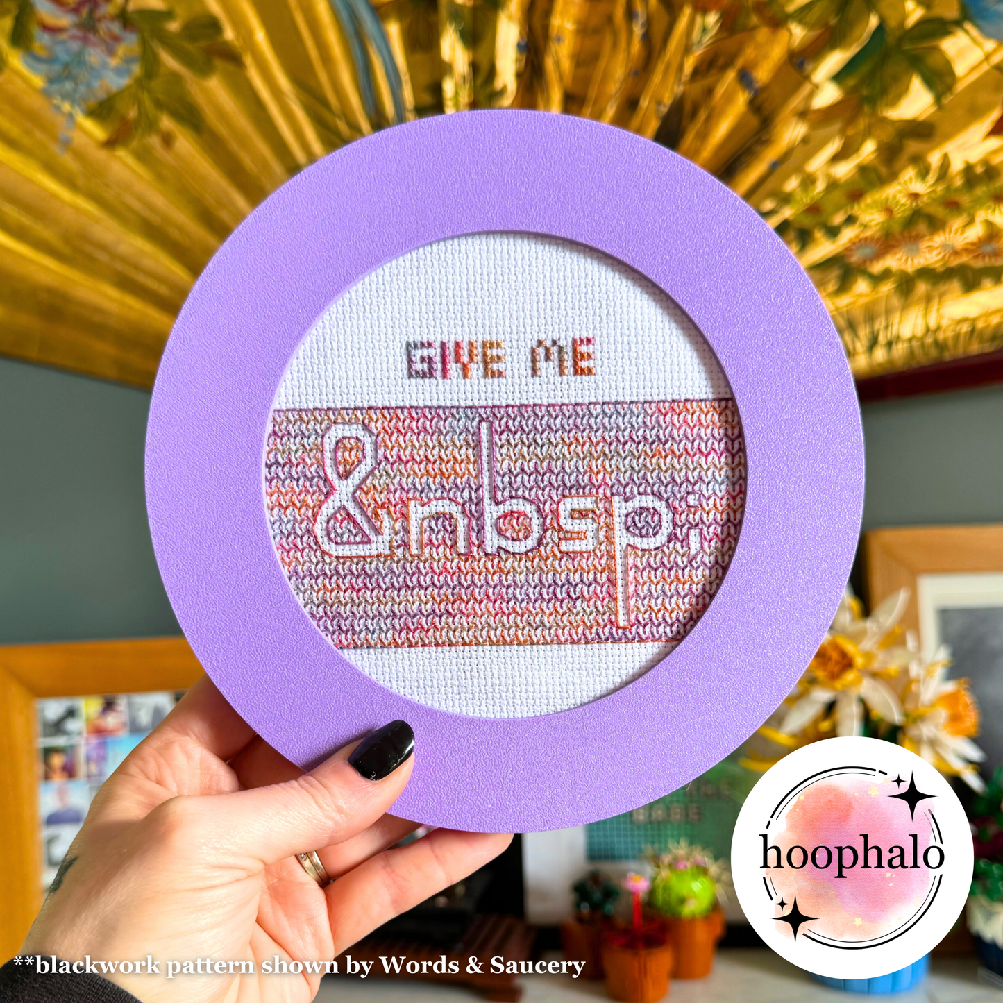 Pastel Purple Embroidery Hoop Frame