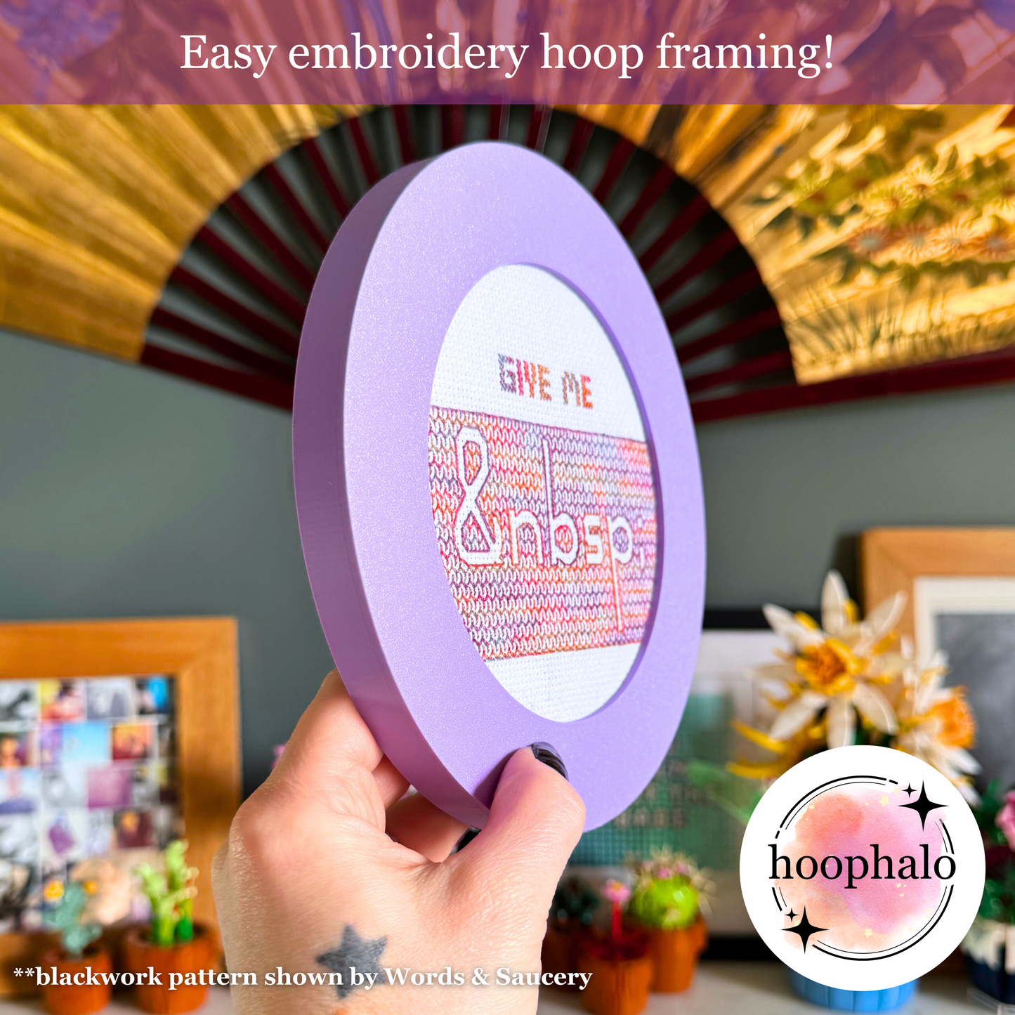 Pastel Purple Embroidery Hoop Frame
