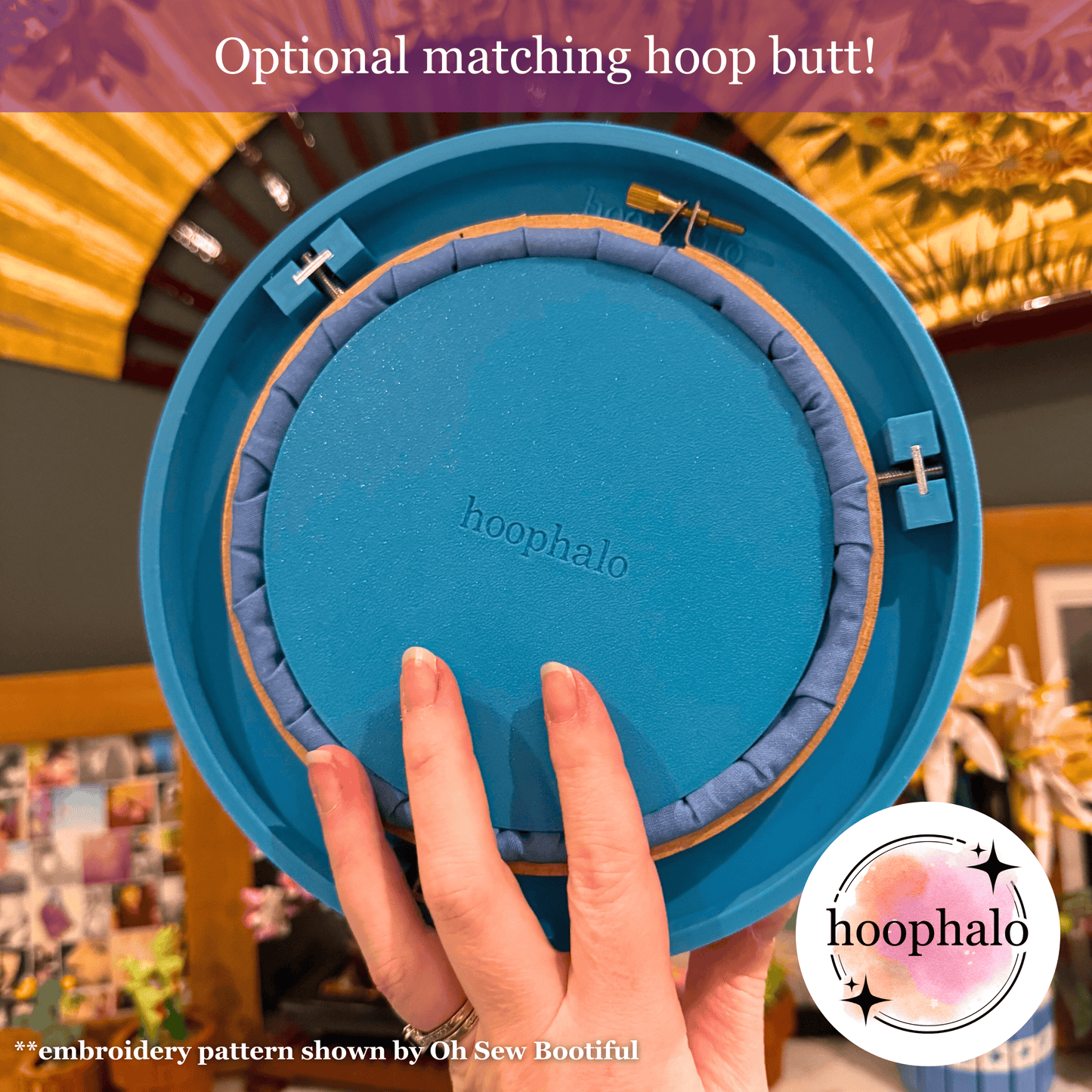 Lagoon Blue Embroidery Hoop Frame