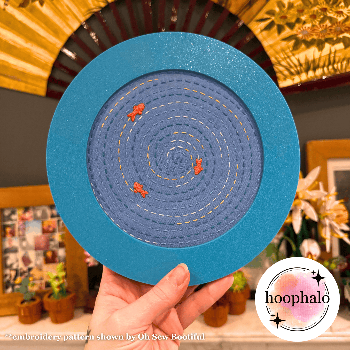 Lagoon Blue Embroidery Hoop Frame