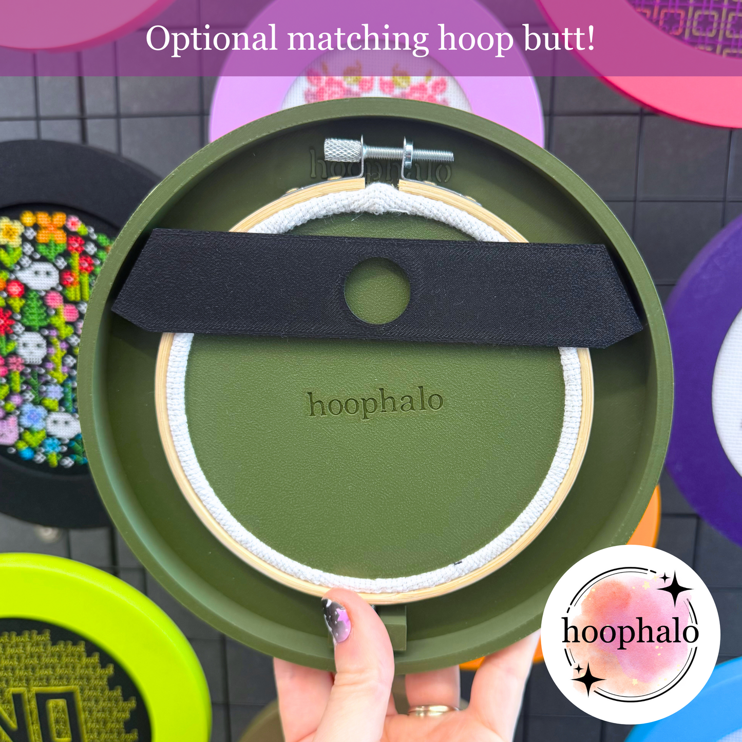 Dark Olive Green Embroidery Hoop Frame