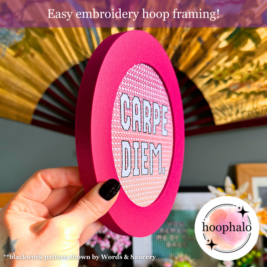 Raspberry Pink / Plum Embroidery Hoop Frame