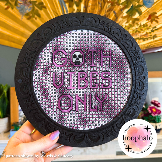 7" Gothic Pattern Black Hoop Frame