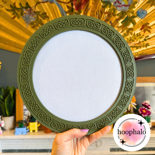9" Celtic Pattern Olive Green Frame