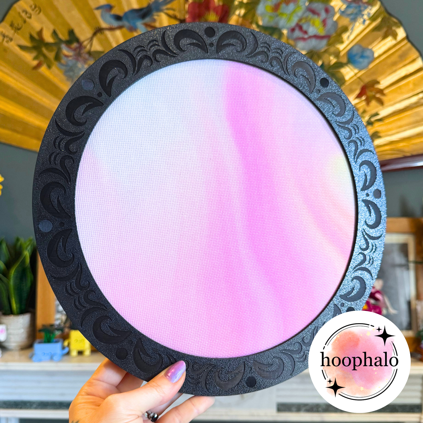 10" Gothic Pattern Black Hoop Frame