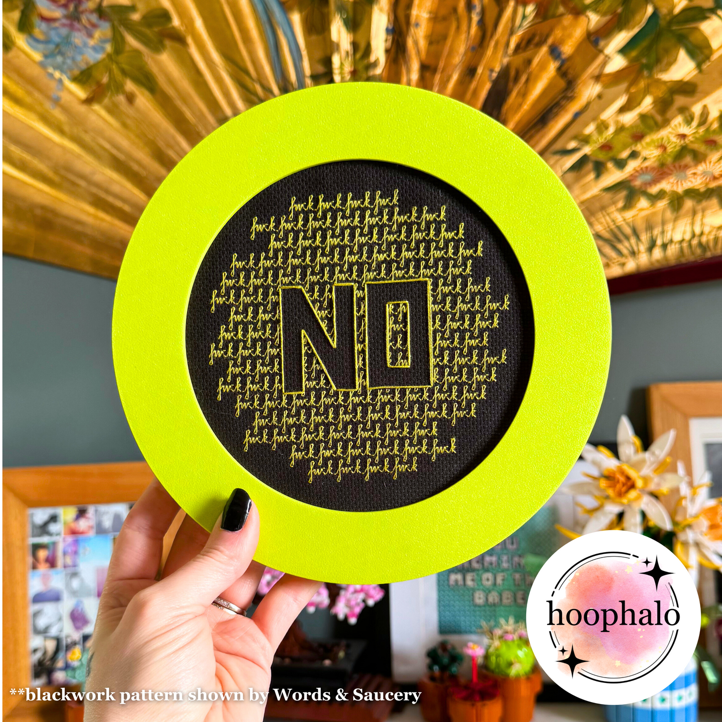 Neon Green Embroidery Hoop Frame