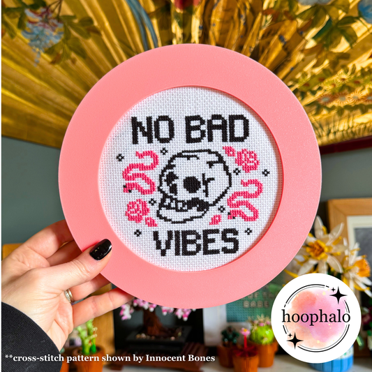 Glow in the Dark Pink Embroidery Hoop Frame