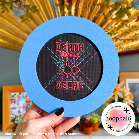 Cyan Blue Embroidery Hoop Frame