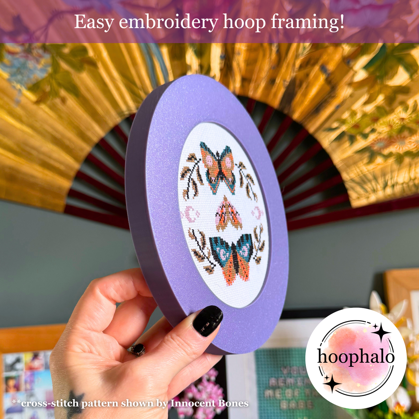 Lavender Purple Embroidery Hoop Frame