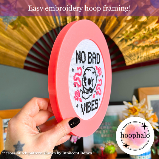Glow in the Dark Pink Embroidery Hoop Frame