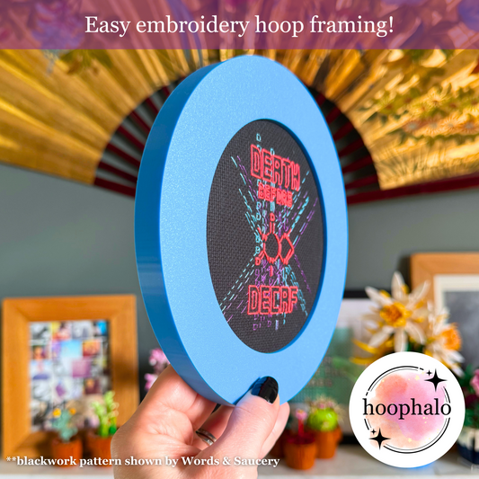 Cyan Blue Embroidery Hoop Frame
